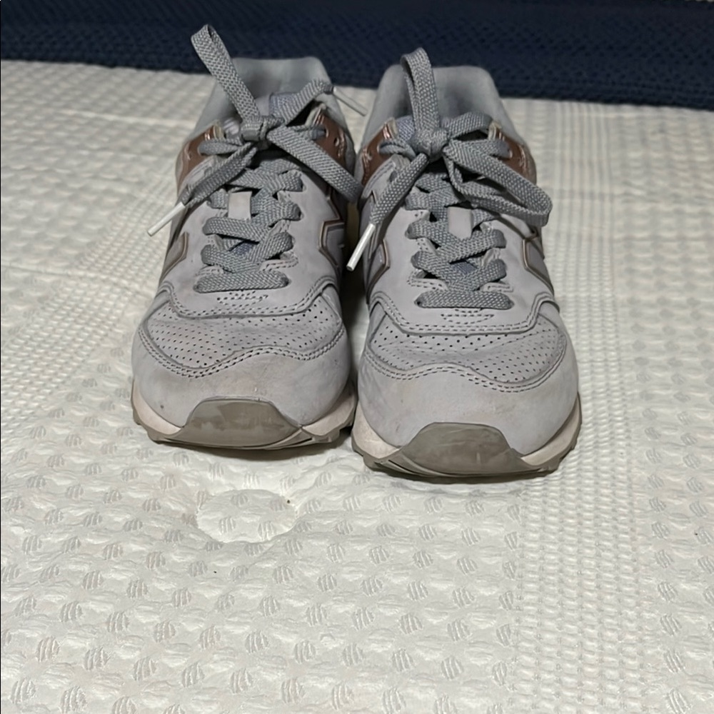 COPY - Women’s  Gray and Rose Gold New Balance 574 Sneakers